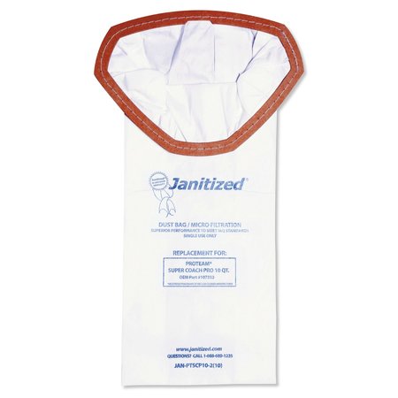 JANITIZED Vacuum Cleaner Bags, 100 PK JAN-PTSCP10-2(10)